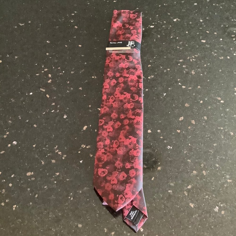 JF J.Ferrar Red Striped XL Tie